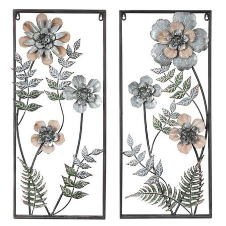 LUXEN HOME Luxen Home 2-Piece Metal Flower Wall Panels WHA949